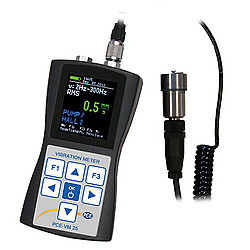 PCE-VM 25 Rezgés mérő fordulatszám mérővel és termométerrel